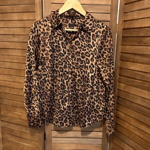 Talbots Leopard Print Blouse - Brown and Black